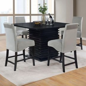 CoasterEveryday 102068-S5 Stanton - 5 Piece Square Counter Height Dining Table Set - Gray