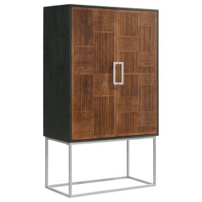 Coaster Fine Furniture 950318 Borman - 2 Door Home Bar Cabinet Wine Storage - Walnut And Black