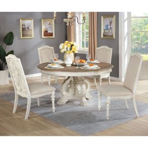 Furniture of America CM3150WH-RT Arcadia - Round Table - Antique White / Ivory