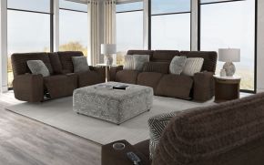 Catnapper 761919-1847/09-1998/09 Zen - Power Reclining Console Loveseat With CR3 Heat/Massage/Zero Gravity - Chocolate