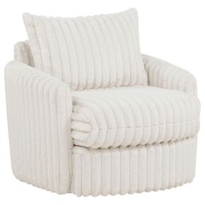Coaster Fine Furniture 902541 Sarco - Corduroy Upholstered Swivel Accent Arm Chair - Ivory