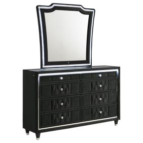 Coaster Fine Furniture 223163M Lorient - 8-Drawer LED Dresser With Mirror - Black