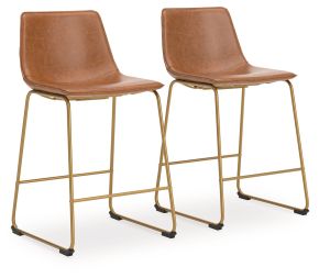 Signature Design by Ashley® PCD373-224 Ciabori - Upholstered Barstool (Set of 2) - Brown / Gold