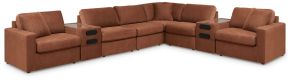 Signature Design by Ashley® 92102S16 Modmax - 8-Piece Sectional With 2 Audio System Consoles - Spice