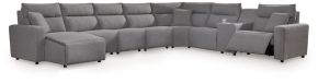 Ashley Furniture 65906S47 Ashley Furniture 65906S47 Modmax II - 8-Piece Power Reclining Sectional With LAF Press Back Power Chaise And Console - Salt And Pepper