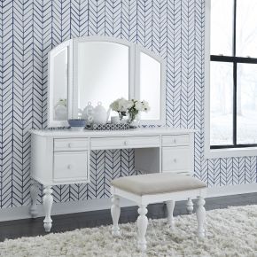 Liberty Furniture 607-BR-VN Summer House - 3 Piece Vanity Set - White