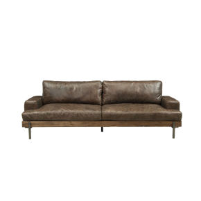 ACME 52475 Silchester - Sofa - Oak & Distress Chocolate Top Grain Leather