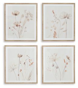 Signature Design by Ashley® A8000412 Bondner - Beige / Rust - Wall Art Set (Set of 4)