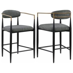 Coaster Fine Furniture 121186 Tina - Fabric Upholstered Counter Chair (Set of 2) - Dark Gray