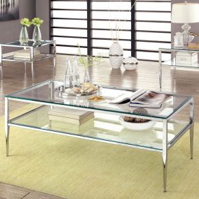 Furniture of America CM4162CRM-C-PK Tanika - Coffee Table - Pearl Silver