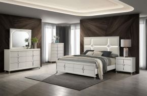 Coaster Fine Furniture 224951Q-S5 Olivia - 5 Piece Queen Bedroom Set - Pearl White