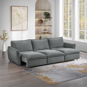 ACME LV03575 Eaden - Power Sofa With Sleeper - Gray Chenille