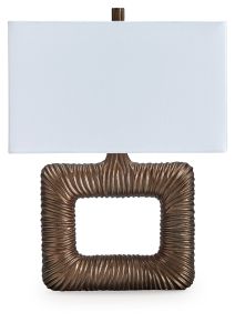 Signature Design by Ashley® L207604 Garronby - Metal Table Lamp - Antique Brass Finish