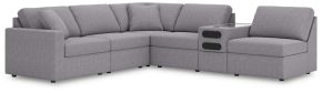 Signature Design by Ashley® 92104S23 Modmax - 6-Piece Sectional With Audio System Console And 3 Armless Chairs - Granite