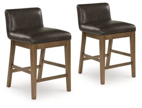 Ashley Furniture D974-124 Cabalynn - Upholstered Barstool (Set of 2) - Two-tone Brown