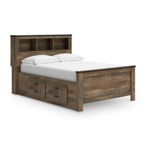 Ashley Furniture B446B16 Ashley Furniture B446B16 Trinell - Full Panel Bookcase Bed With 2 Storage Drawers - Brown