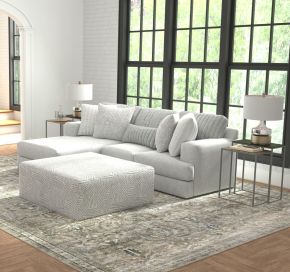 Jackson 3303/75/42/28-18 Logan - 2 Piece Upholstered Sectional With Comfort Coil Seating, 46" Cocktail Ottoman And 5 Included Accent Pillows (Left Side Facing Chaise) - Moonstruck