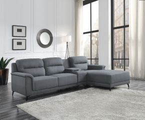 ACME 51900 Walcher - Sectional Sofa - Gray Linen