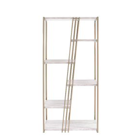 ACME 92920 Tanan - Bookshelf - White & Champagne