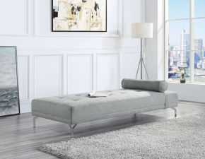 ACME LV00826 Quenti - Sofa Bed With Pillow - Gray Melange Velvet