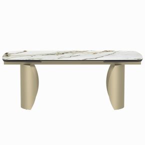ACME DN04295 Cora - Dining Table - Ceramic Top & Golden Champange