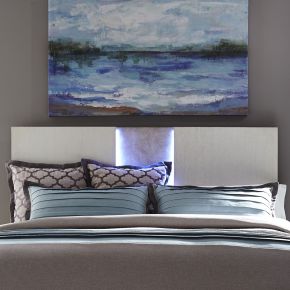 Liberty Furniture 946-BR15 Mirage - King Travertine Panel Headboard - White