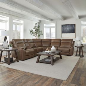 Liberty Furniture 7016CN-UPH-6PCSEC Collins - 6 Piece Sectional - Brown