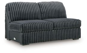 Signature Design by Ashley® 9810534 Midnight-Madness - Armless Loveseat - Gunmetal