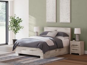 Signature Design by Ashley® B2310B8 Lawroy - Queen Panel Bed With 2 Under Bed Storage Units - Light Natural
