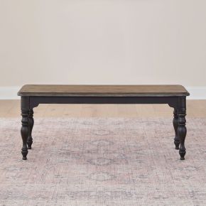 Liberty Furniture 244B-C9000B Liberty Furniture 244B-C9000B Magnolia Manor - Dining Bench - Weathered Bark & Antique Black