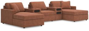 Ashley Furniture 92102S49 Ashley Furniture 92102S49 Modmax - 5-Piece Double Chaise Sectional With Audio System Consoles - Spice