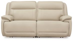 Ashley Furniture U13001S3 Double Deal - 2-Piece Power Reclining Loveseat Sectional - Almond