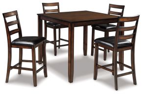 Signature Design by Ashley® D385-223 Coviar - DRM Counter Table Set (Set of 5) - Brown