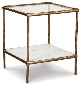 Signature Design by Ashley® A4000442 Ryandale - Accent Table - Antique Brass Finish