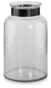 Signature Design by Ashley® A2000585 Lukasvale - Clear / Pewter Finish - Vase 11.25"