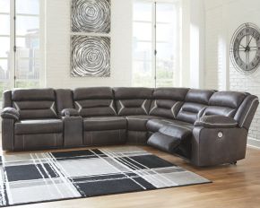 Signature Design by Ashley® 13104/59/77/46/62 Kincord - Midnight - Left Arm Facing Power Sofa With Console 4 Pc Sectional