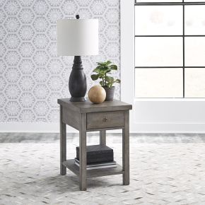 Liberty Furniture 406-OT1023 Modern Farmhouse - Drawer Chair Side Table - Dusty Charcoal