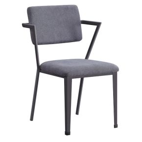 ACME 77902 Cargo - Dining Chair (Set of 2) - Gray Fabric & Gunmetal