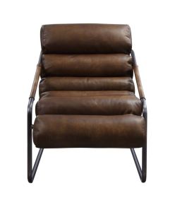 ACME 59948 Dolgren - Accent Chair - Sahara Top Grain Leather & Matt Iron Finish