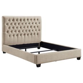 CoasterEssence 300007F Chloe - Upholstered Full Panel Bed - Oatmeal