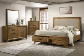 New Classic 00-B1424-34C Talcott - 5/0 Queen 4 Piece Bedroom Set (Bed, Dresser, Mirror, Chest) - Brown