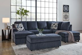 Signature Design by Ashley® 95302/02/17/08 Albar Place - 3 Pc. - 2-Piece Sectional With Laf Sofa Chaise, Ottoman - Cobalt