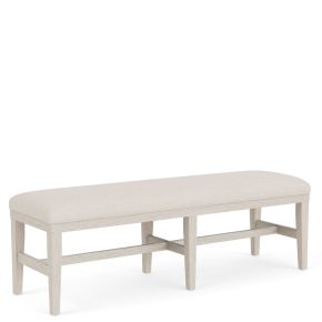 Riverside Furniture 79455 Glenndale - Upholstered Dining Bench - Aged White / Wheat