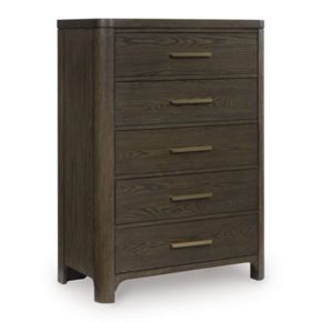 Ashley Furniture PCB843-46 Radkin - Five Drawer Chest - Burnished Brown