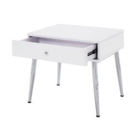 ACME 87152 Weizor - End Table - White High Gloss & Chrome