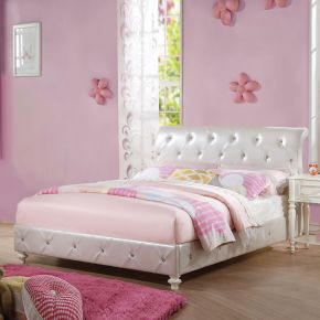 ACME BD02264F ACME BD02264F Dorothy - Full Bed - Pearl White Synthetic Leather & Ivory