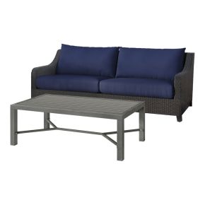 New Classic G807C-30S Skye - 2 Piece Outdoor Set (Sofa & Slat Top Coffee Table) - Blue