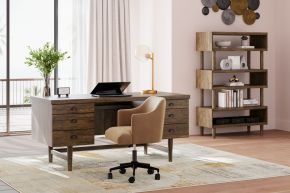 Signature Design by Ashley® H683/27/01A/17 Austanny - Warm Brown - 3 Pc. - Home Office Desk, Chair, Bookcase