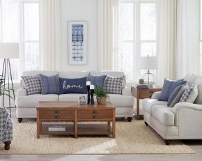 CoasterElevations 511091-S2 Glenn - 2 Piece Upholstered Sofa Set - Light Gray And Blue