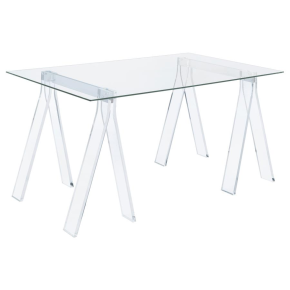 CoasterEssence 801535 Amaturo - Glass Top Acrylic Writing Desk - Clear